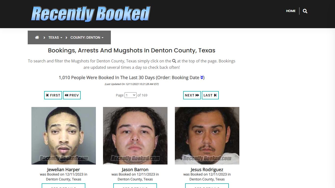 Recent bookings, Arrests, Mugshots in Denton County, Texas